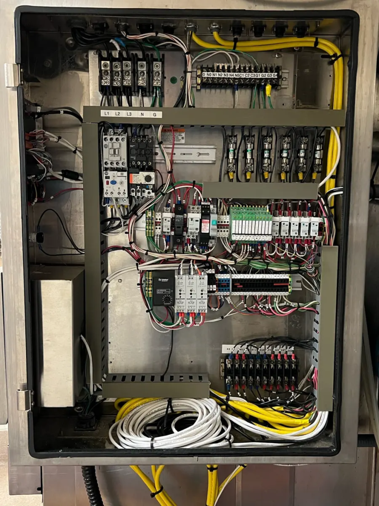 Control cabinet after refurbishing and rewiring